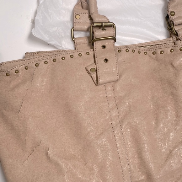 LF Deux Lux Tote Handbag Cream Nude Leather Spring ‘09 Blush Studded Large Bag - Picture 11 of 15
